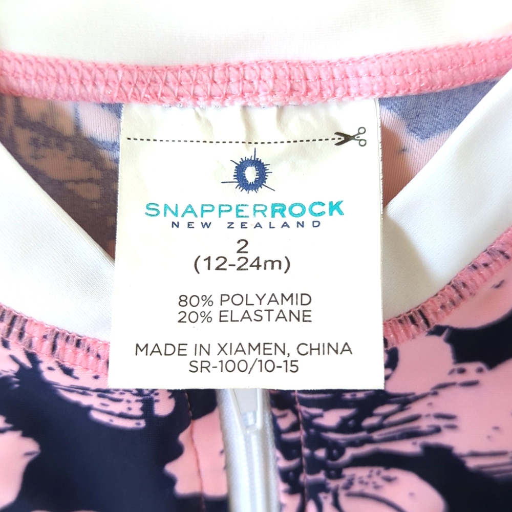 SNAPPER ROCK | Baby Girls & Toddlers Navy Orchid Surf Suit, UPF 50+ - Picture 2 of 12